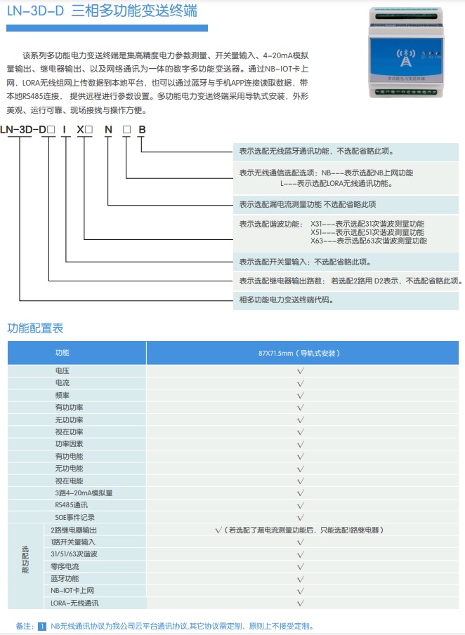 LN-3D-D 三相多功能变送终端